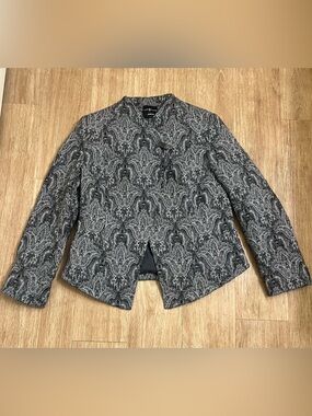 Doncaster Black & White Paisley-Print Suit Jacket